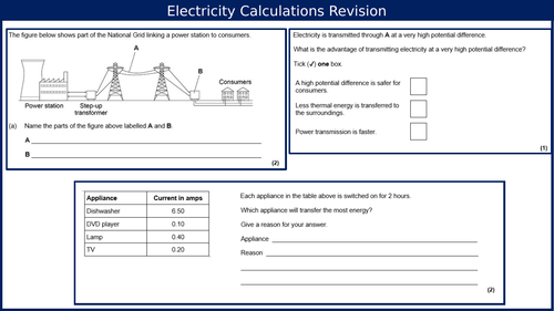 Electricity Calculations Revision GCSE Physics