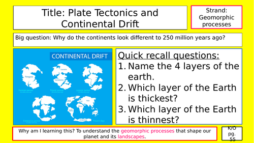 Plate tectonics and continental drift