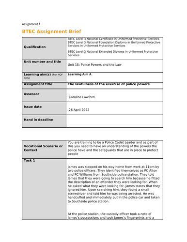 Unit 15 Police Powers and the Law