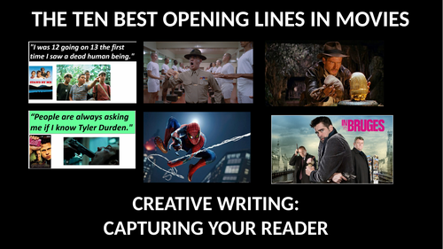 Best Opening Lines in Movies (PowerPoint & Video) - GCSE Creative Writing