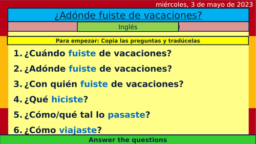 Las vacaciones GCSE