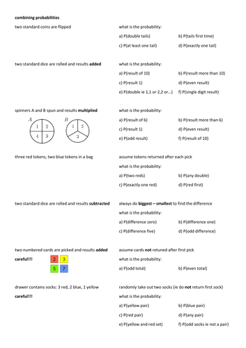 Probability - combining probabilities