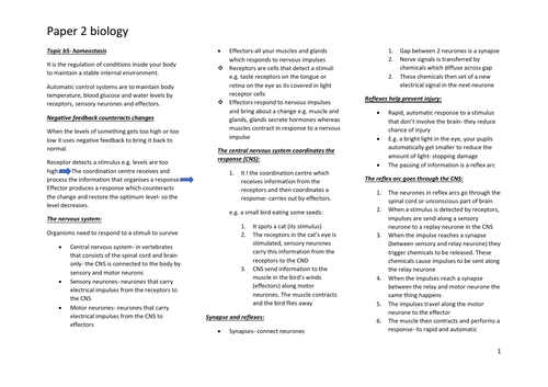 GCSE AQA Paper 2- Higher biology notes