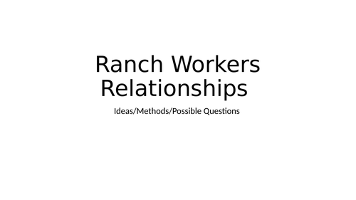 Ranch Workers Relationships in 'Of Mice and Men.'
