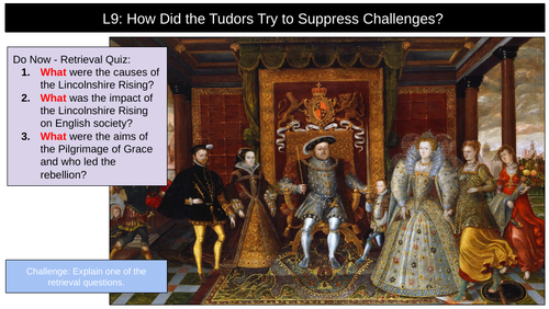 Tudors Suppress Challenges | Teaching Resources