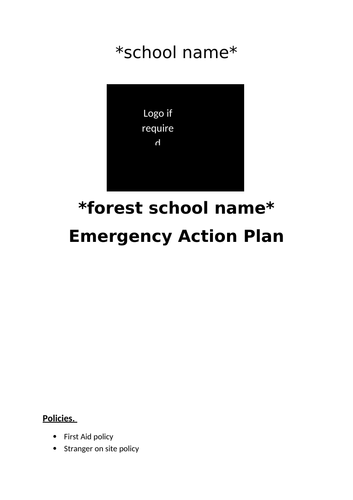 Editable forest school emergency procedure handbook