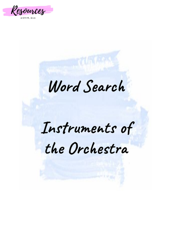 Word Search - Instruments of the Orchestra