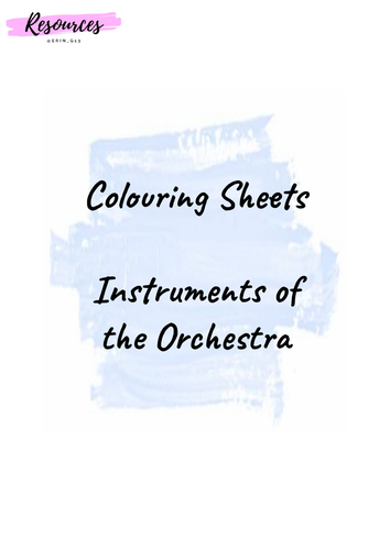 Colouring Sheet - Instruments of the Orchestra