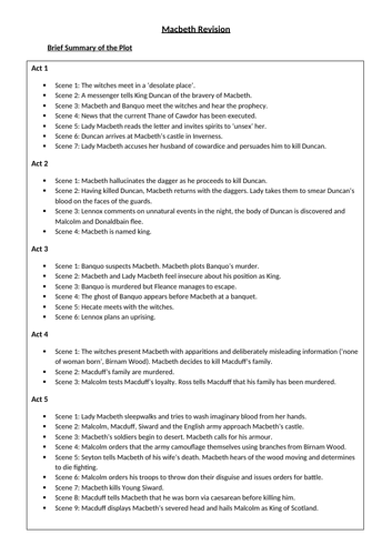 Macbeth Revision  for low ability students