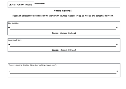 D&T Year 10 - 11 Project - lighting.