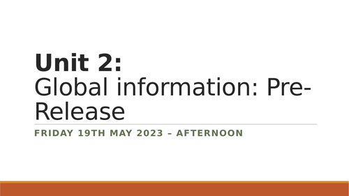 May 2023 Pre-Release prep Unit 2 CTEC L3 - including possible questions and answers