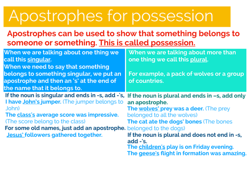 Y5 Apostrophes for Possession Visual Prompt