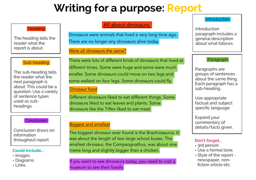 Writing for a Purpose: Non-Chronological Report KS1