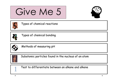 Year 10 science retrieval activities