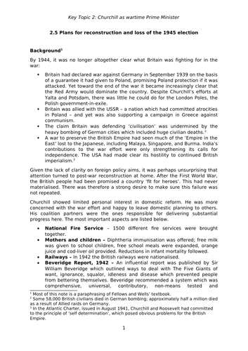 OCR A level - Churchill's plans for reconstruction and 1945 election