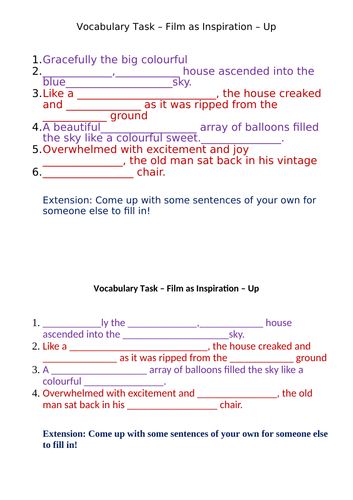 Vocabulary and Descriptive Lesson
