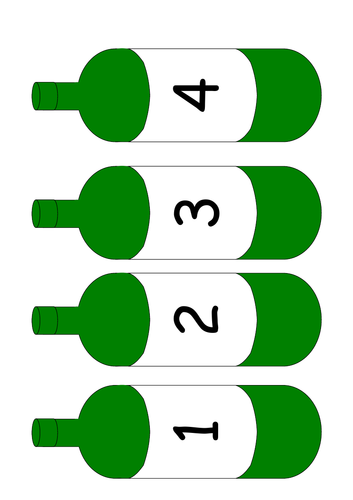 10 GREEN BOTTLES NUMBER RHYME MATHS EYFS