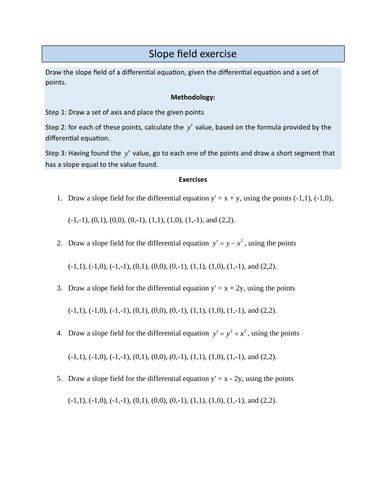 Slope field | Teaching Resources