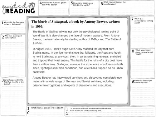 Guided reading sheets