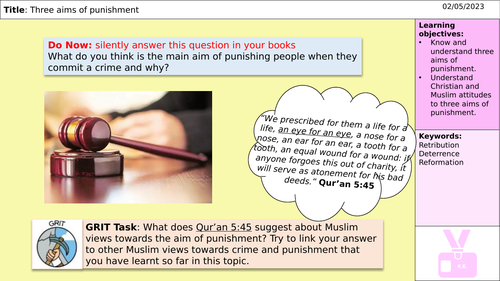 Religion, Crime and Punishment: Three aims of punishment