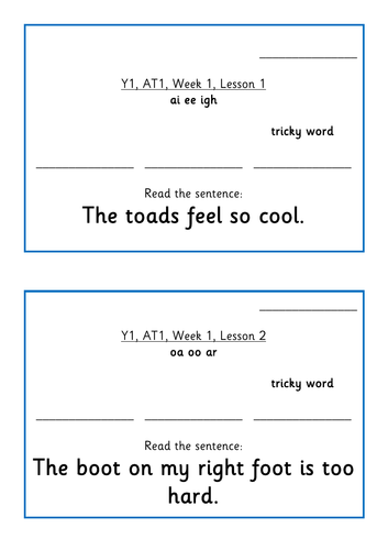 Phonics Writing Frames