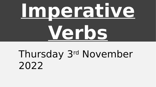 Imperative (bossy) verbs year 1/2