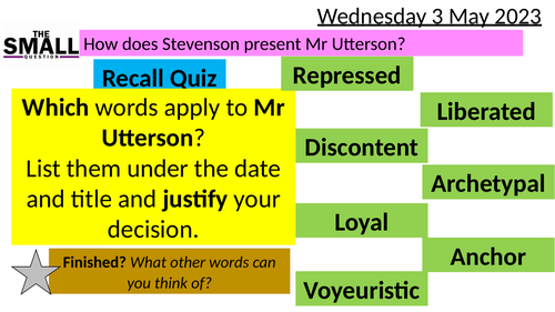 Dr Jekyll and Mr Hyde: AQA English Literature Mr Utterson Revision Lesson