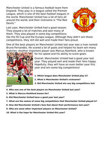 Manchester United Comprehension