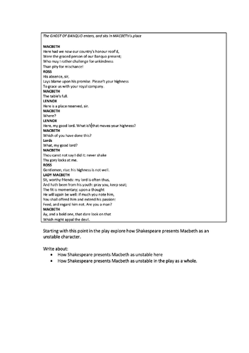 Macbeth - Final Preparation for the exam - Act 3, Scene 4