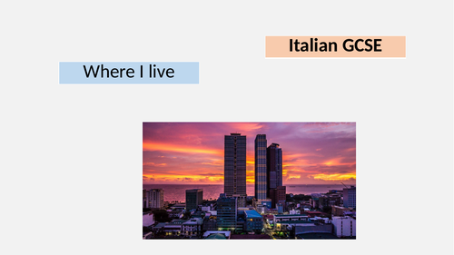 Italian GCSE - Where I live