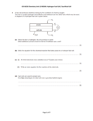 IGCSE Chemistry - Unit 12 Redox