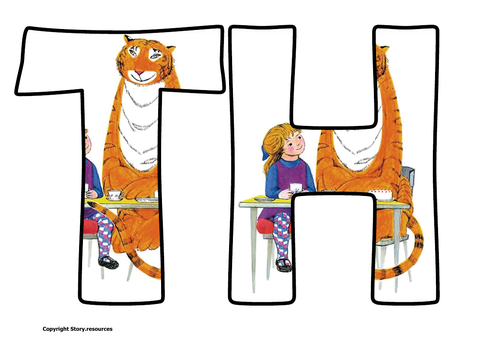 THE TIGER WHO CAME TO TEA DISPLAY LETTERING HEADER BANNER