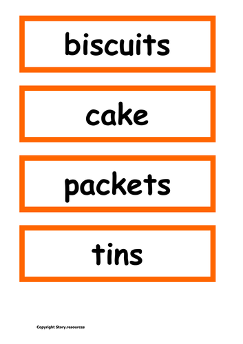 THE TIGER WHO CAME TO TEA KEYWORD LABELS LITERACY EYFS KS1
