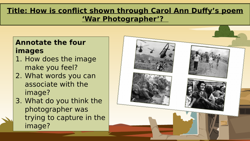 War Photographer - Carol Ann Duffy