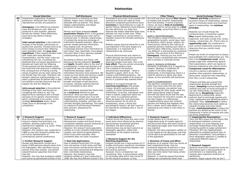 AQA PSYCHOLOGY RELATIONSHIPS A3 REVISION SHEET ENTIRE TOPIC