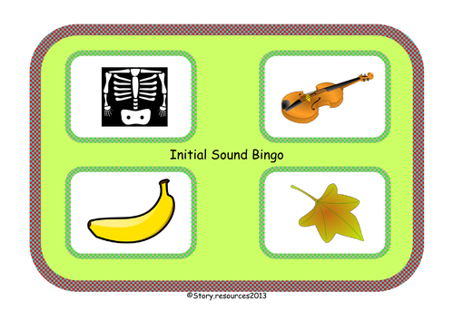 INITIAL SOUND BINGO LOTTO LETTERS AND SOUNDS