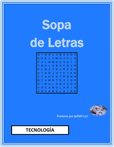 Tecnología (Technology in Spanish) Wordsearch