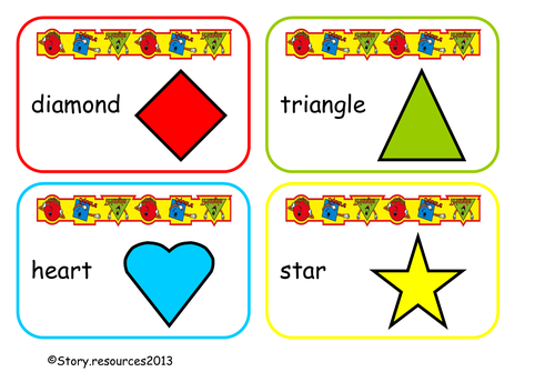 SET OF 2D FLASHCARDS MATHS EYFS SHAPES POSTERS AND SHAPES WORDMAT