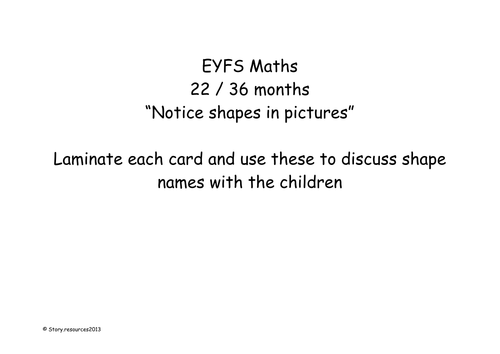 SHAPES IN PICTURES MATHS EYFS