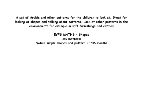 PATTERNS IN PICTURES MATHS EYFS