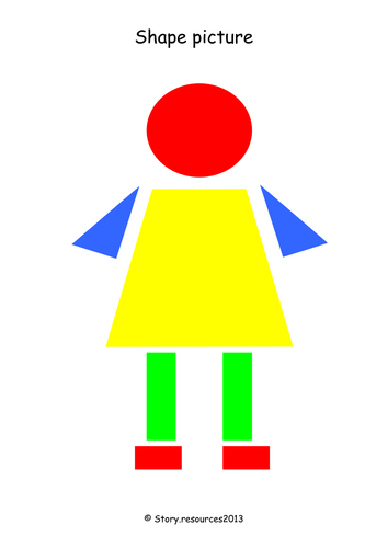 SHAPE PICTURES COLOUR AND BLACK AND WHITE MATHS EYFS