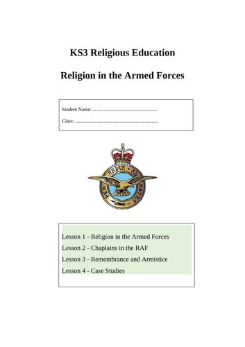 KS3 Religious Education Workbook and Lessons - Religion in the Armed Forces
