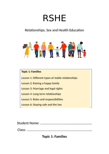 RSHE Workbook - Families