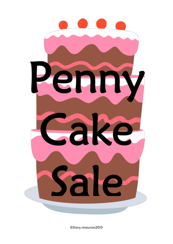 PENNY CAKE SALE CAKES PENNIES MATHS EYFS MONEY