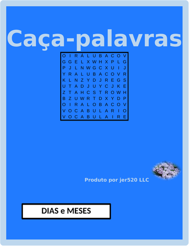 Dias e Meses (Days and Months in Portuguese) Wordsearch