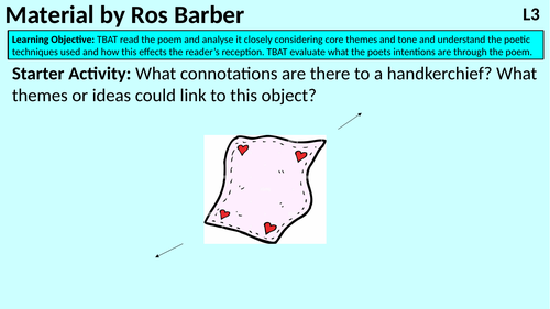 Material by Ros Barber A Level Lesson