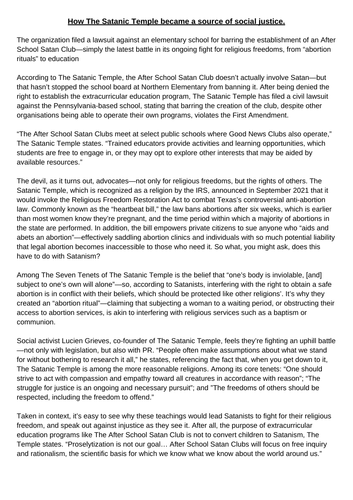 Outside the Big Six - Satanism