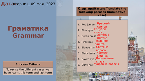 1.2.11 Russian Grammar Review Lesson (Appearance and Personality Unit)