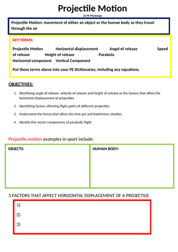 A Level PE projectile and angular motion