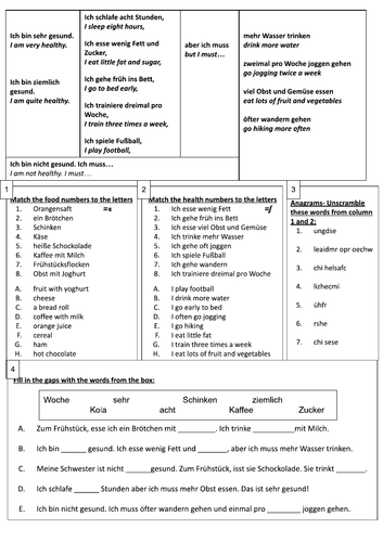 Bleib Gesund! Conti worksheet (Stimmt 2 Chapter 3)